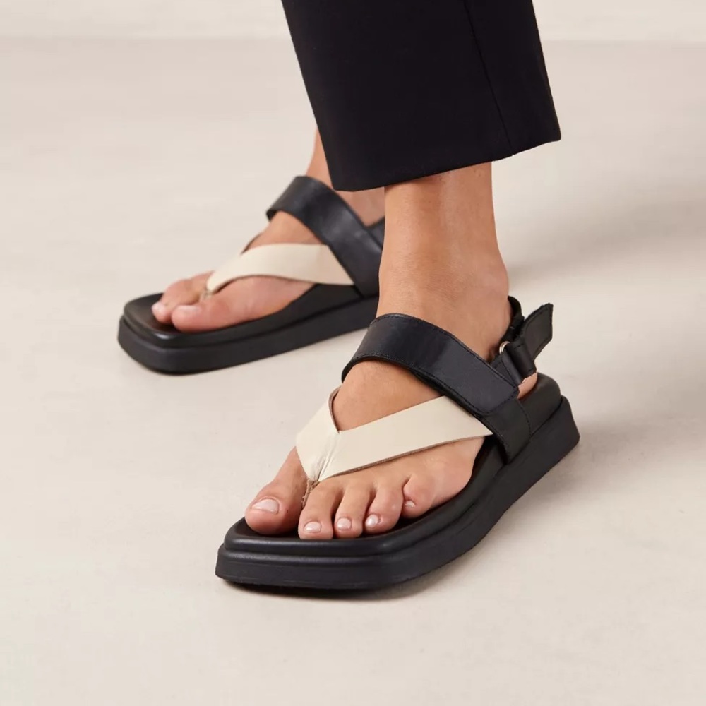 Alphas Sandals: DECADE BICOLOR BLACK IVORY